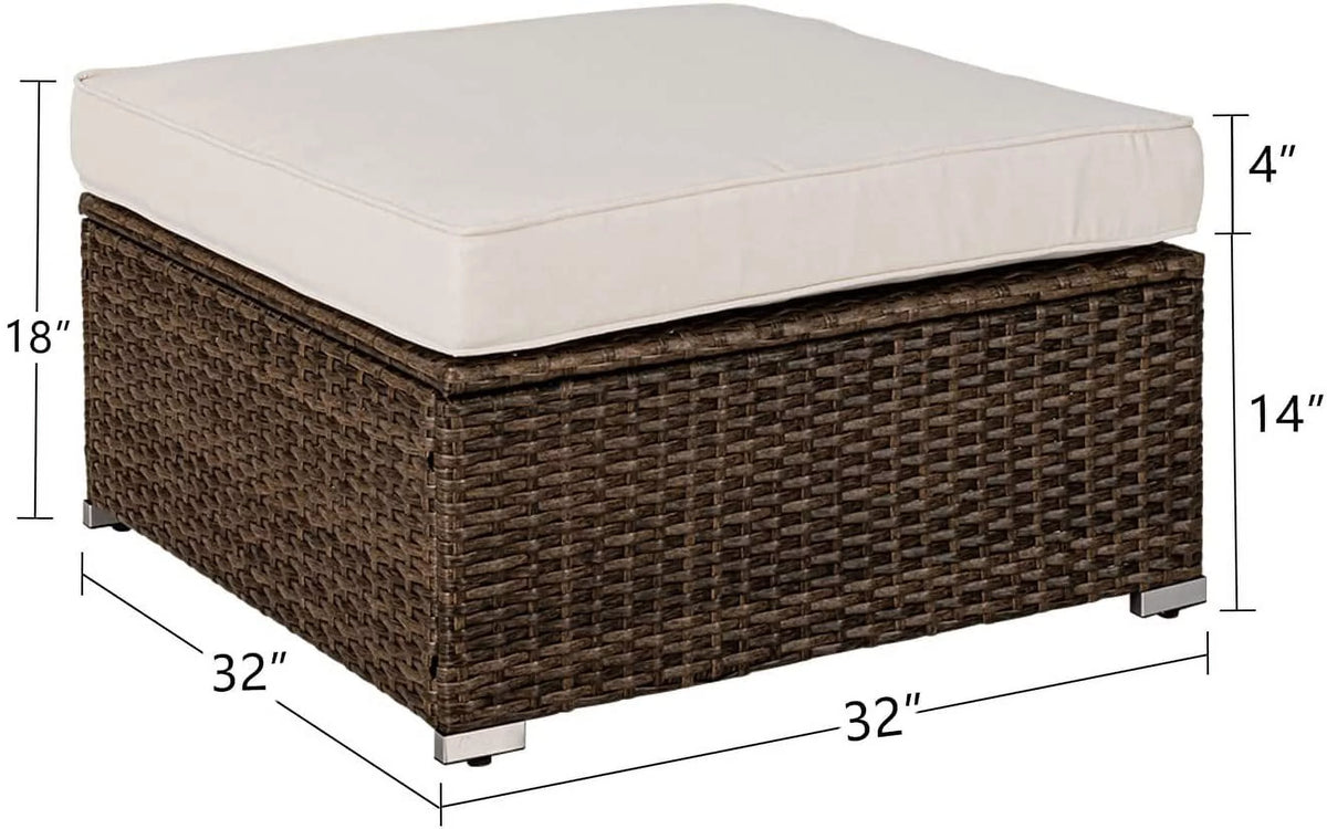 Brown Armless Wicker Chair A324