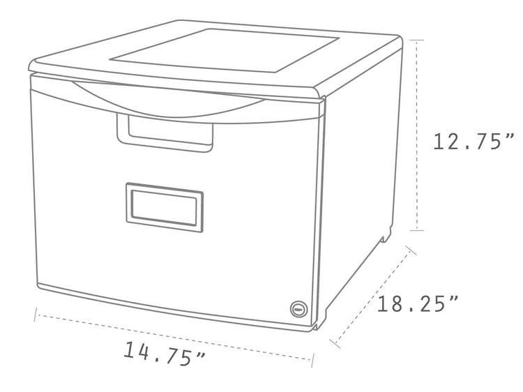 Black Single Drawer Mini File Cabinet with Lock U99878