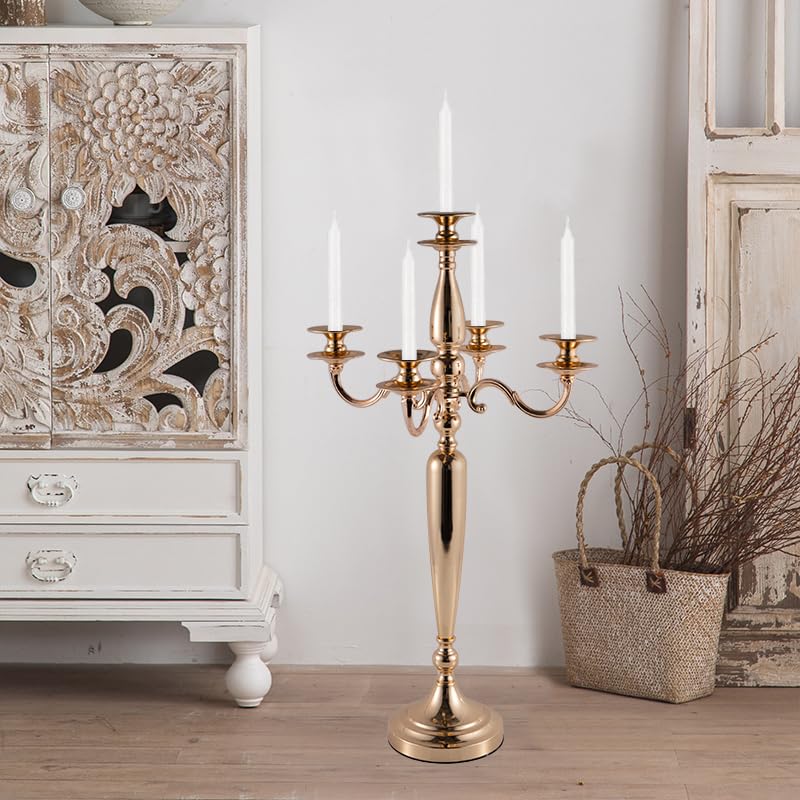 Black 4Pcs Metal Candelabra Candle Holder Y5821