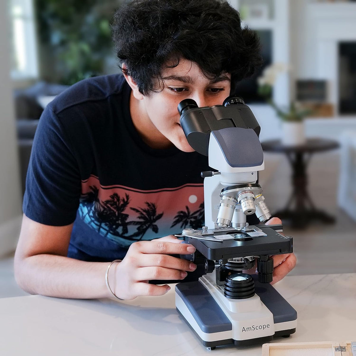 Binocular Compound Microscope, 40X-2500X Magnification, LED Illumination S641133