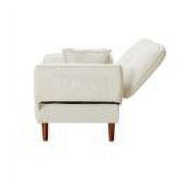 Beige Upholstered Sofa Bed with 2 Pillows P4413