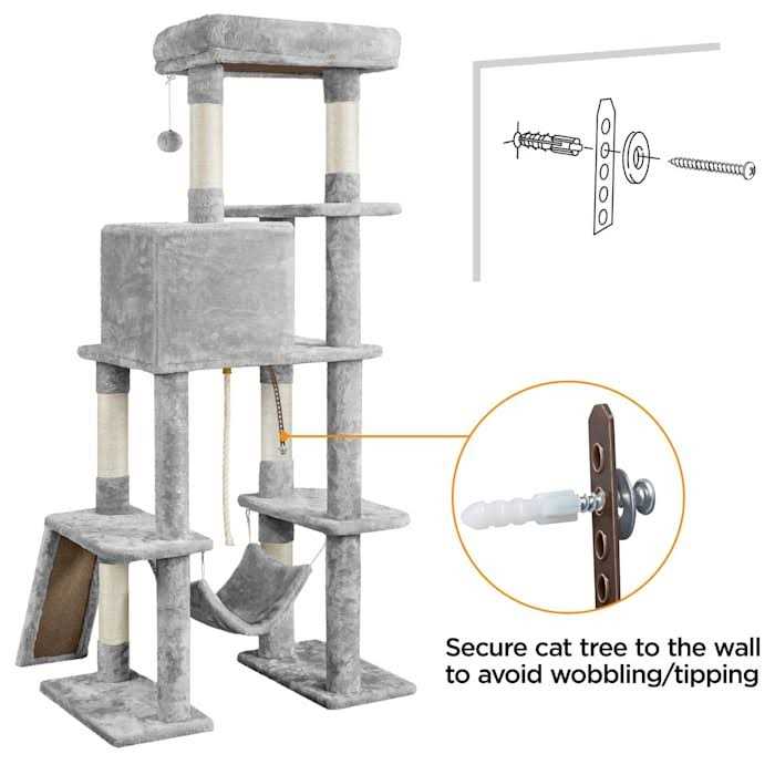Gray 4-Level Cat Tree with Hammock R73441