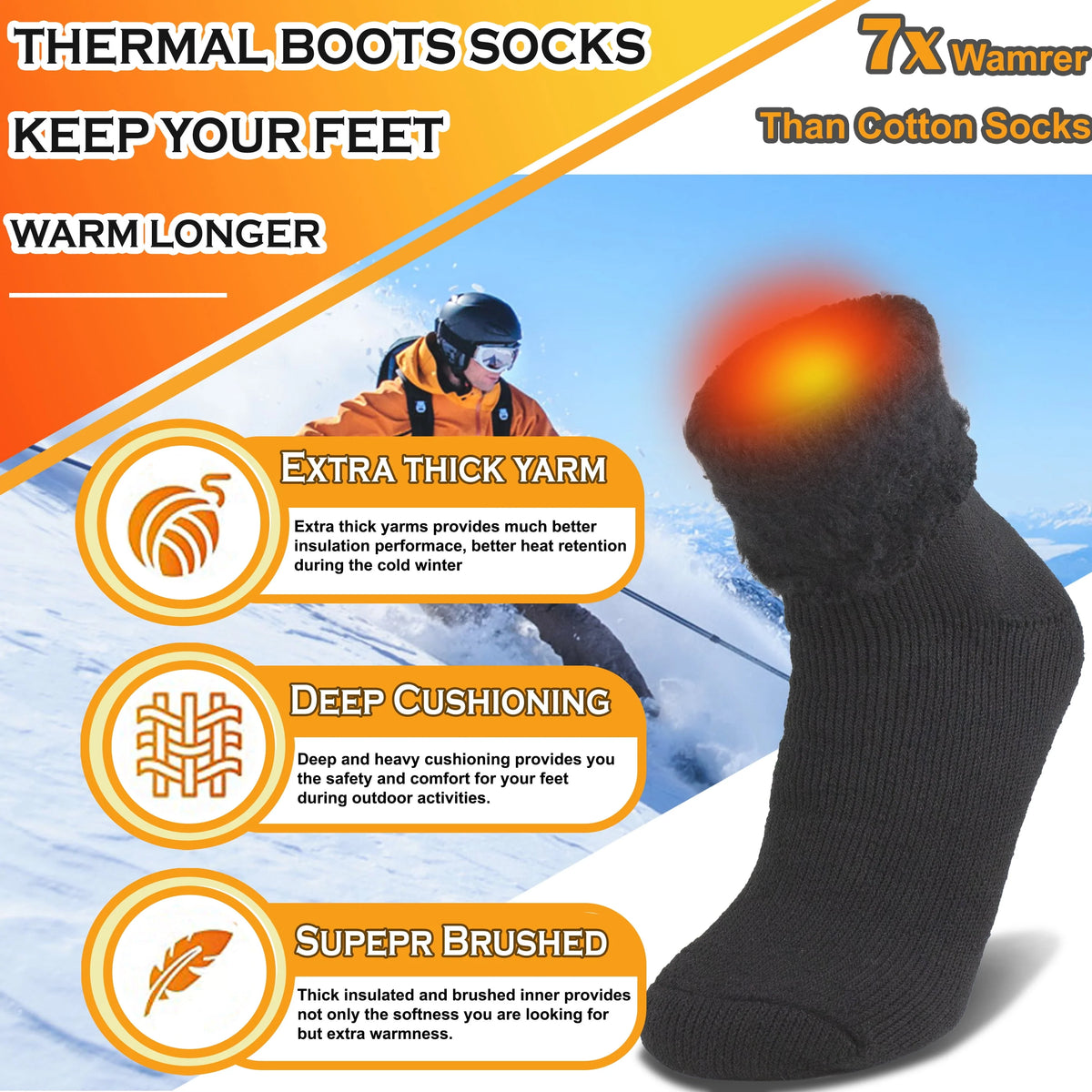 Men's Winter Thermal Insulated Socks E15363