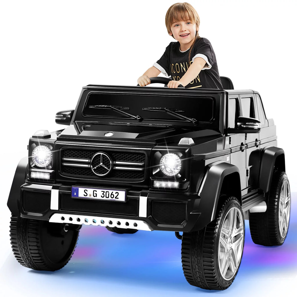 12V Kids Ride On Car with Remote Control, 3 Speeds, LED Lights, Bluetooth, Music (Pink) G347