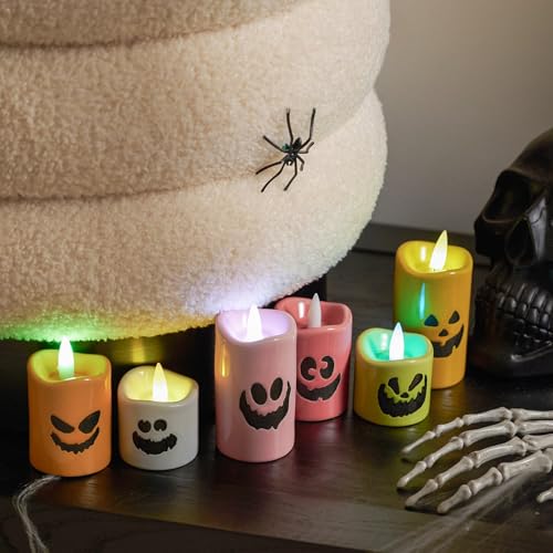Color Changing Ceramic LED Tealight Candles Set of 6 M276598
