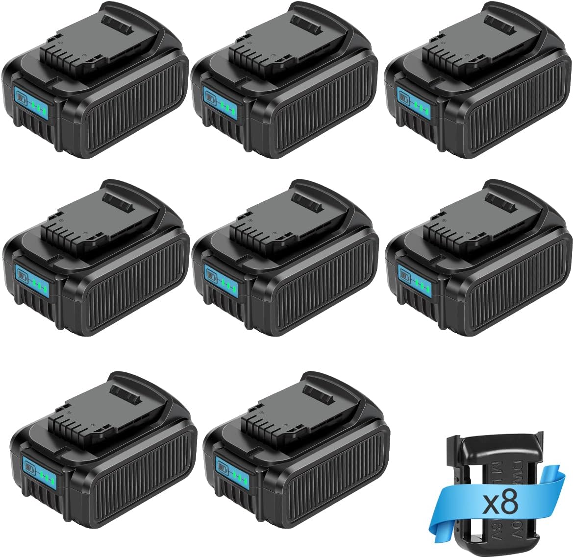 8 Pack 20V 6.0Ah Lithium ion Battery for DeWalt Tools C9583