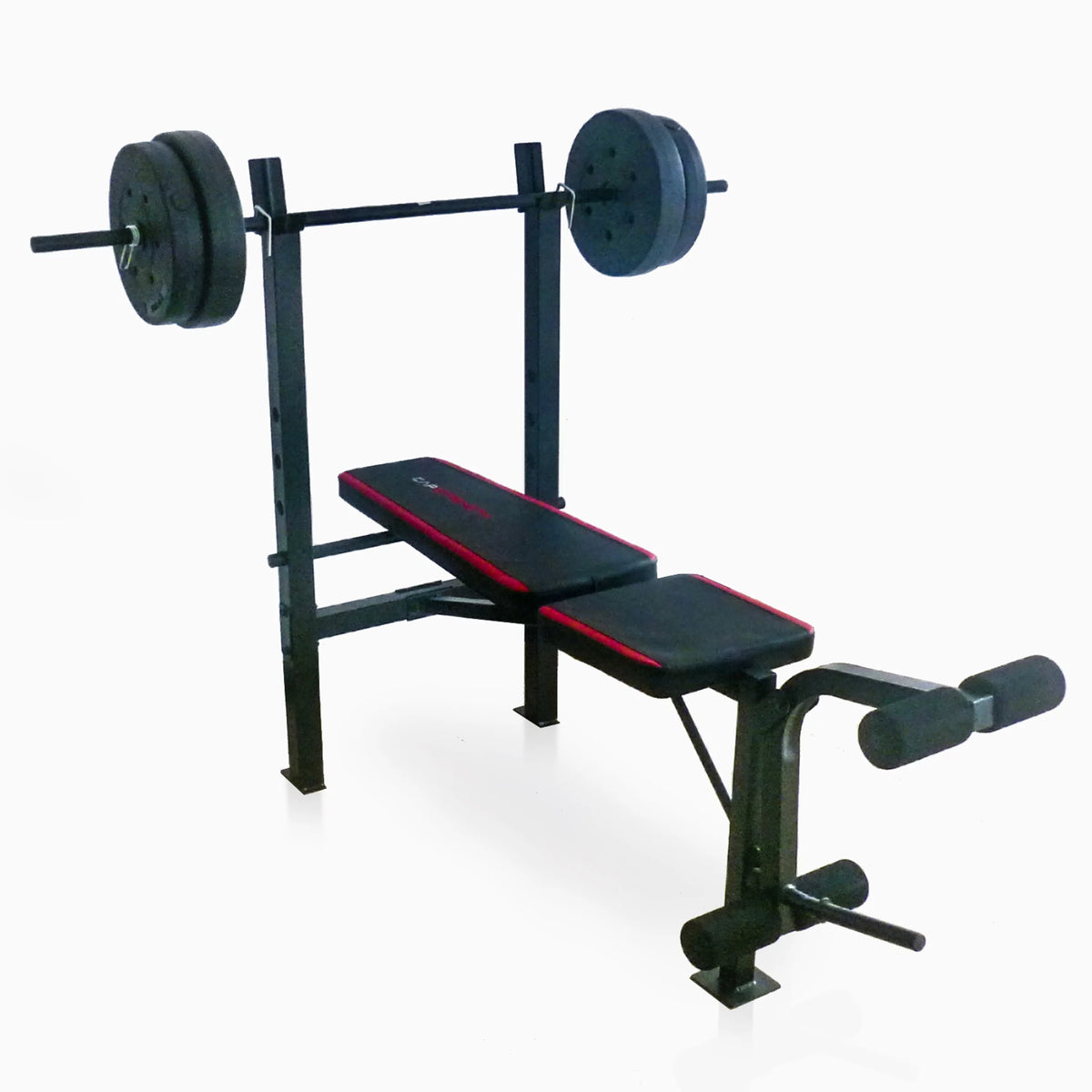 Adjustable Weight Bench with Rack and 90 lb Vinyl Weight Set X962