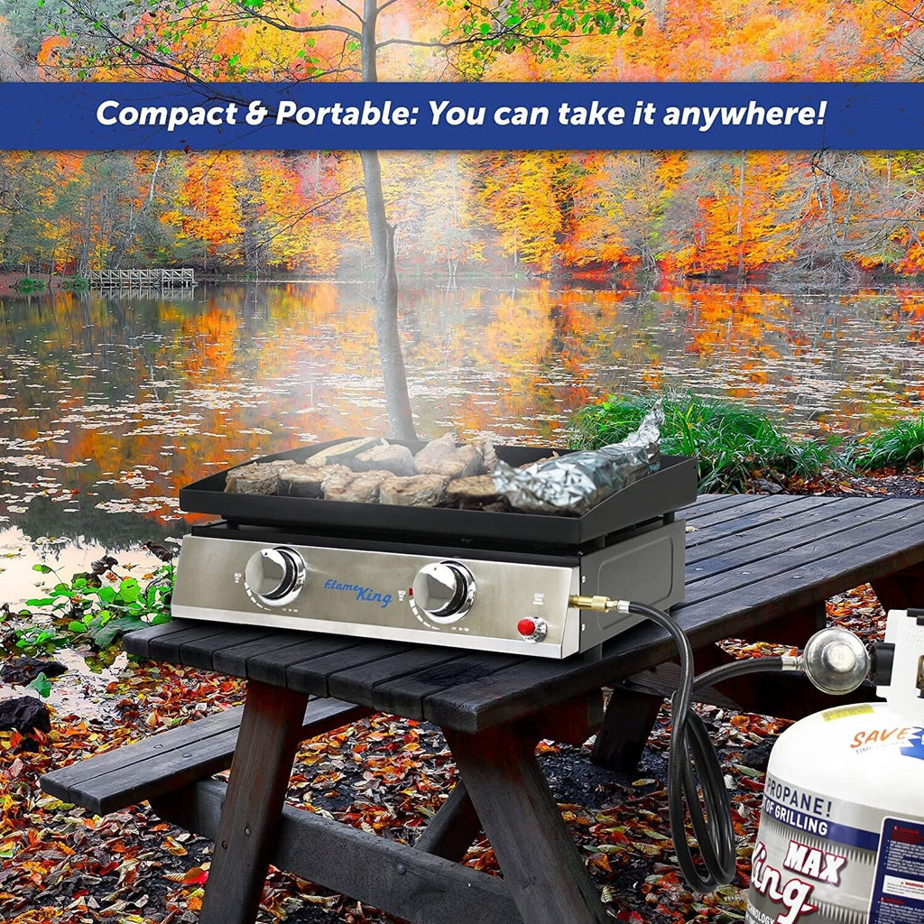 Heavy Duty Cast Iron 2-Burner Griddle Grill U297363